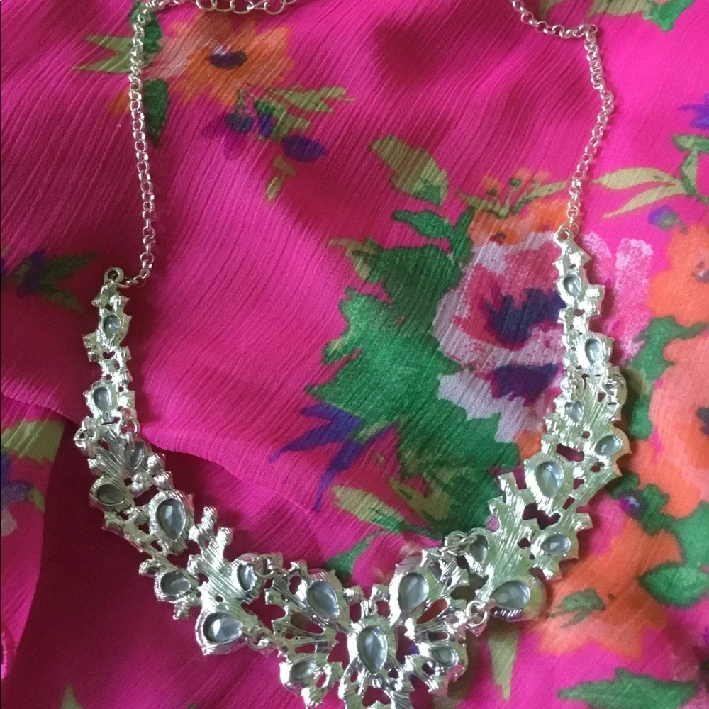 💖💎 Rhinestone Statement Bib Necklace GUC 💎💖 - Picture 10 of 10